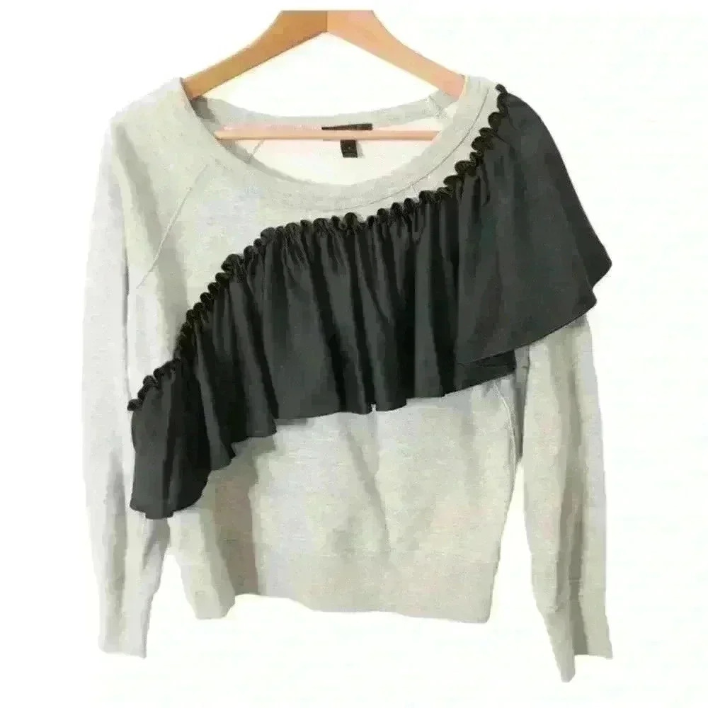 J. Crew Asymmetrical Ruffle Sweatshirt - Picture 9 of 10